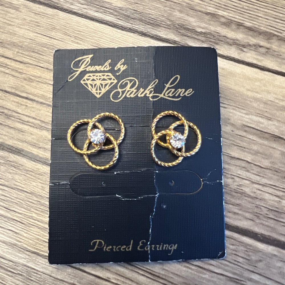 PARK LANE Clear Rhinestone Piercing Earrings New
